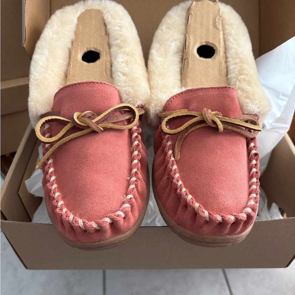 L.L. Bean Pink Shearling-Lined Moccasins